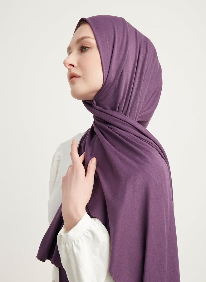 Modefa Women's Turkish Islamic Premium Jersey Hijab Shawl Wrap Scarf (Regal Purple) - Image 4